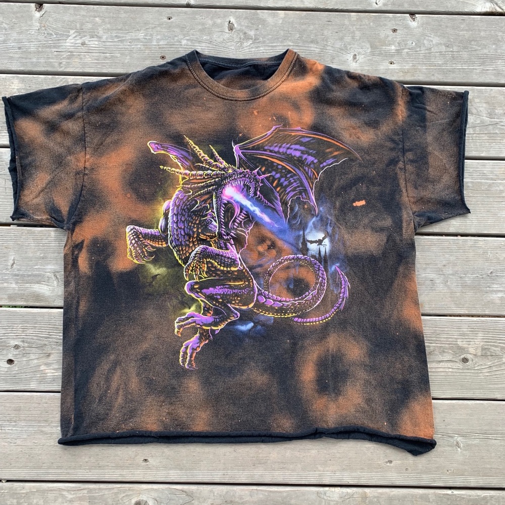 Vintage Dragon Bleached and Modified T-shirt